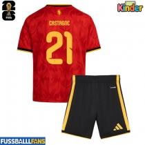 Belgien Timothy Castagne #21 Heimtrikotsatz Kinder WM 2026 Kurzarm (+ Kurze Hosen)